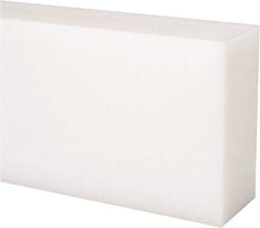 Made in USA - 2 Ft. Long x 3 Inch Wide x 1-1/2 Inch High, Acetal, Rectangular Plastic Bar - Natural - Apex Tool & Supply