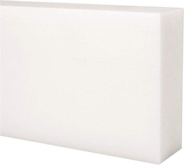 Made in USA - 1 Ft. Long x 4 Inch Wide x 1-1/2 Inch High, Acetal, Rectangular Plastic Bar - Natural - Apex Tool & Supply