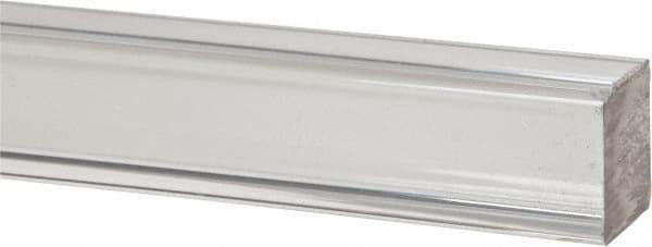Made in USA - 6 Ft. Long x 3/4 Inch Wide x 3/4 Inch High, Acrylic, Square Plastic Bar - Extruded Acrylic, Clear - Apex Tool & Supply