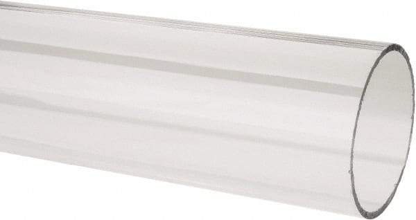 Made in USA - 3 Inch Outside Diameter x 6 Ft. Long, Plastic Round Tube - Acrylic - Apex Tool & Supply