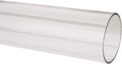 Made in USA - 3 Inch Outside Diameter x 6 Ft. Long, Plastic Round Tube - Acrylic - Apex Tool & Supply