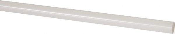 Made in USA - 4' Long, 3/8" Diam, PVDF Plastic Rod - White - Apex Tool & Supply