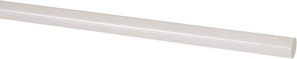 Made in USA - 8' Long, 3/8" Diam, PVDF Plastic Rod - White - Apex Tool & Supply