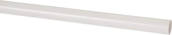 Made in USA - 4' Long, 1/2" Diam, PVDF Plastic Rod - White - Apex Tool & Supply