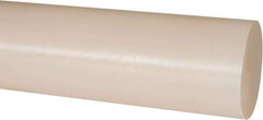 Made in USA - 1' Long, 2" Diam, PVDF Plastic Rod - White - Apex Tool & Supply