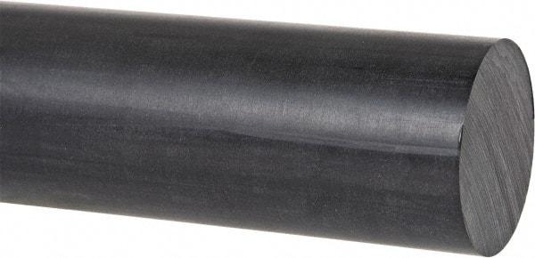 Made in USA - 4' Long, 3/8" Diam, PPO (Noryl) Plastic Rod - Black - Apex Tool & Supply