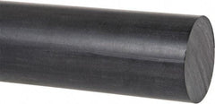 Made in USA - 1' Long, 1-1/4" Diam, PPO (Noryl) Plastic Rod - Black - Apex Tool & Supply
