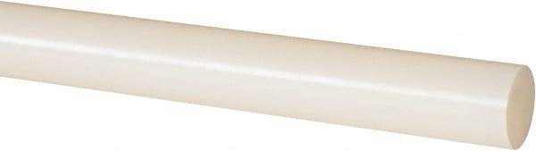 Made in USA - 4' Long, 3/4" Diam, Nylon 6/6 Plastic Rod - Natural (Color) - Apex Tool & Supply