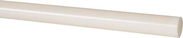 Made in USA - 8' Long, 3/4" Diam, Nylon 6/6 Plastic Rod - Natural (Color) - Apex Tool & Supply