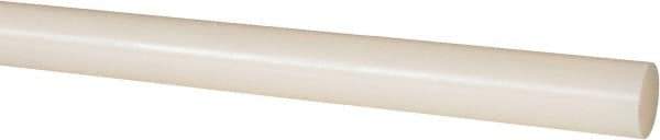 Made in USA - 8' Long, 1" Diam, Nylon 6/6 Plastic Rod - Natural (Color) - Apex Tool & Supply