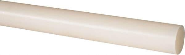 Made in USA - 8' Long, 1-1/8" Diam, Nylon 6/6 Plastic Rod - Natural (Color) - Apex Tool & Supply