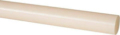 Made in USA - 1' Long, 1-1/4" Diam, Nylon 6/6 Plastic Rod - Natural (Color) - Apex Tool & Supply