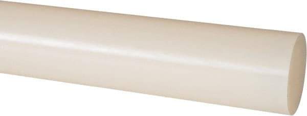 Made in USA - 2' Long, 1-1/4" Diam, Nylon 6/6 Plastic Rod - Natural (Color) - Apex Tool & Supply