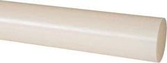 Made in USA - 2' Long, 1-1/4" Diam, Nylon 6/6 Plastic Rod - Natural (Color) - Apex Tool & Supply