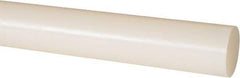 Made in USA - 4' Long, 1-1/4" Diam, Nylon 6/6 Plastic Rod - Natural (Color) - Apex Tool & Supply