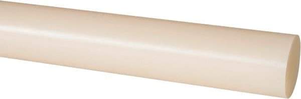 Made in USA - 8' Long, 1-1/4" Diam, Nylon 6/6 Plastic Rod - Natural (Color) - Apex Tool & Supply