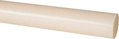 Made in USA - 8' Long, 1-1/4" Diam, Nylon 6/6 Plastic Rod - Natural (Color) - Apex Tool & Supply