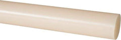 Made in USA - 4' Long, 1-3/8" Diam, Nylon 6/6 Plastic Rod - Natural (Color) - Apex Tool & Supply