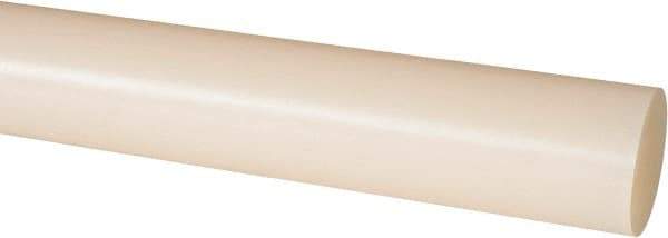 Made in USA - 1' Long, 1-1/2" Diam, Nylon 6/6 Plastic Rod - Natural (Color) - Apex Tool & Supply