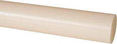 Made in USA - 4' Long, 1-1/2" Diam, Nylon 6/6 Plastic Rod - Natural (Color) - Apex Tool & Supply