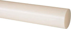 Made in USA - 4' Long, 1-5/8" Diam, Nylon 6/6 Plastic Rod - Natural (Color) - Apex Tool & Supply