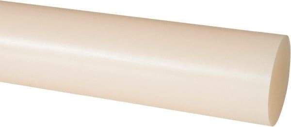 Made in USA - 4' Long, 1-3/4" Diam, Nylon 6/6 Plastic Rod - Natural (Color) - Apex Tool & Supply