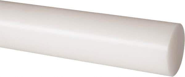 Made in USA - 8' Long, 1-3/4" Diam, Nylon 6/6 Plastic Rod - Natural (Color) - Apex Tool & Supply