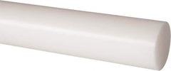 Made in USA - 8' Long, 1-3/4" Diam, Nylon 6/6 Plastic Rod - Natural (Color) - Apex Tool & Supply