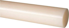 Made in USA - 4' Long, 1-7/8" Diam, Nylon 6/6 Plastic Rod - Natural (Color) - Apex Tool & Supply