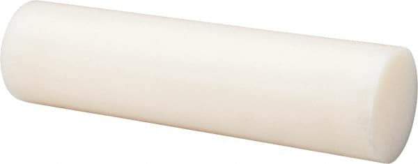Made in USA - 4' Long, 2-3/8" Diam, Nylon 6/6 Plastic Rod - Natural (Color) - Apex Tool & Supply