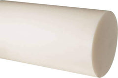 Made in USA - 2' Long, 6" Diam, Nylon 6/6 Plastic Rod - Natural (Color) - Apex Tool & Supply