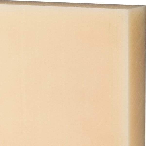 Made in USA - 1-1/2" Thick x 24" Wide x 2' Long, Nylon 6/6 Sheet - Natural - Apex Tool & Supply