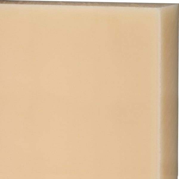 Made in USA - 2" Thick x 12" Wide x 1' Long, Nylon 6/6 Sheet - Natural - Apex Tool & Supply