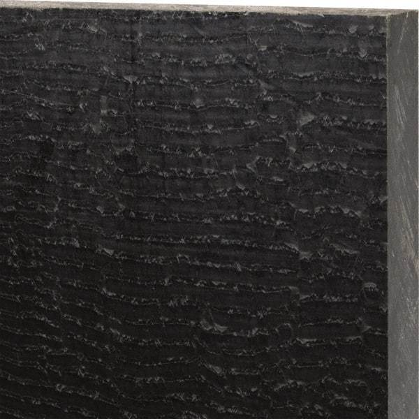 Made in USA - 1" Thick x 12" Wide x 1' Long, Nylon 6/6 (MDS-Filled) Sheet - Black - Apex Tool & Supply