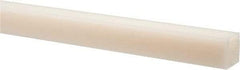 Made in USA - 4 Ft. Long x 1/2 Inch Wide x 1/2 Inch High, Nylon, Square Plastic Bar - Natural - Apex Tool & Supply