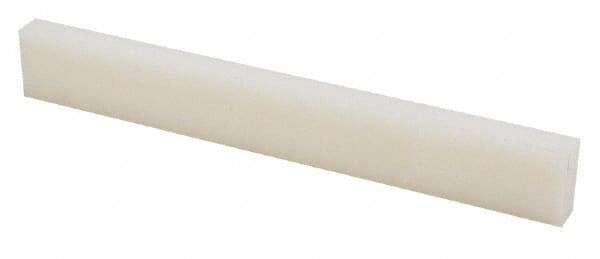 Made in USA - 4 Ft. Long x 2 Inch Wide x 1/8 Inch High, Nylon, Rectangular Plastic Bar - Natural - Apex Tool & Supply
