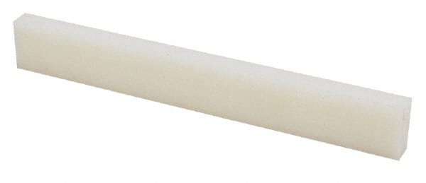 Made in USA - 1' x 1-1/2" x 5/8" Natural (Color) Nylon 6/6 Rectangular Bar - Apex Tool & Supply