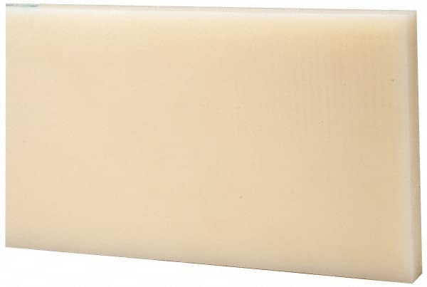 Made in USA - 2' x 6" x 1/4" Natural (Color) Nylon 6/6 Rectangular Bar - Apex Tool & Supply
