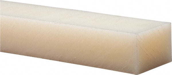 Made in USA - 4' x 3" x 1-1/2" Natural (Color) Nylon 6/6 Rectangular Bar - Apex Tool & Supply