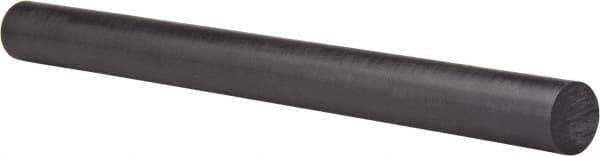 Made in USA - 4' Long, 3/4" Diam, Polycarbonate Plastic Rod - Black - Apex Tool & Supply