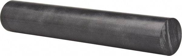 Made in USA - 4' Long, 3" Diam, Polycarbonate Plastic Rod - Black - Apex Tool & Supply