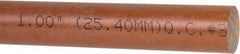 Made in USA - 4' Long, 1" Diam, Polyetherimide (PEI) Plastic Rod - Natural (Color) - Apex Tool & Supply