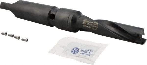 Allied Machine and Engineering - Series 0.5, 11/16" Max Diam, 3MT Taper Shank, Helical Flute Spade Drill - 2-1/2" Max Depth, 3-43/64" Body Length, 7-3/16" OAL, Standard Length, Through Coolant - Apex Tool & Supply