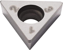 Seco - TCGW21.51 Grade CBN200 PCBN Turning Insert - Uncoated, 60° Triangle, 1/4" Inscr Circle, 3/32" Thick, 1/64" Corner Radius - Apex Tool & Supply