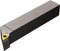 Sandvik Coromant - SDJCR/L, Left Hand Cut, -3° Lead Angle, 25mm Shank Height x 25mm Shank Width, Neutral Rake Indexable Turning Toolholder - 150mm OAL, DCMT 11 T3 08, DCMT 3(2.5)2 Insert Compatibility, Series CoroTurn 107 - Apex Tool & Supply