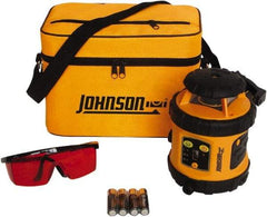 Johnson Level & Tool - 800' (Exterior) Measuring Range, 1/8" at 50' Accuracy, Self-Leveling Rotary Laser - ±3° Self Leveling Range, 200, 400 & 600 RPM, 2 Beams, AA Battery Included - Apex Tool & Supply