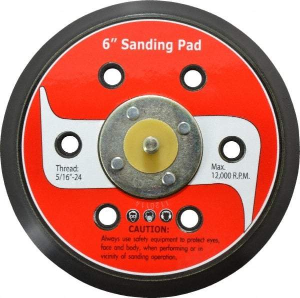 PRO-SOURCE - 6" Diam Hook & Loop Disc Backing Pad - 5/16" Shank Diam, 12,000 RPM - Apex Tool & Supply