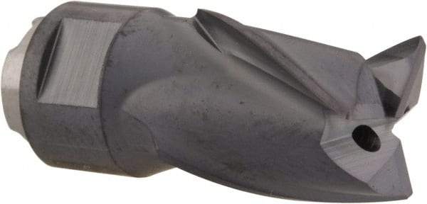 Seco - MP10 M03 Grade MP3000 Carbide Milling Tip Insert - TiAlN Finish, 3 Flutes, 10mm Cutting Diam, 12mm Depth of Cut, 21mm Extension, 1/64" Cnr Rad - Apex Tool & Supply