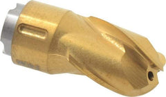 Seco - MP10 E03 Grade F40M Carbide Milling Tip Insert - TiAlN/TiN Finish, 3 Flutes, 3/8" Cutting Diam, 0.39" Depth of Cut, 0.74" Extension, 3/16" Cnr Rad - Apex Tool & Supply