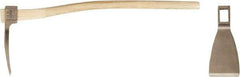 Ampco - 5 Lb Head Adze - 34" OAL, 5" Long Blade, 34" Long Handle, Wood Standard Handle, 11" Long Head - Apex Tool & Supply
